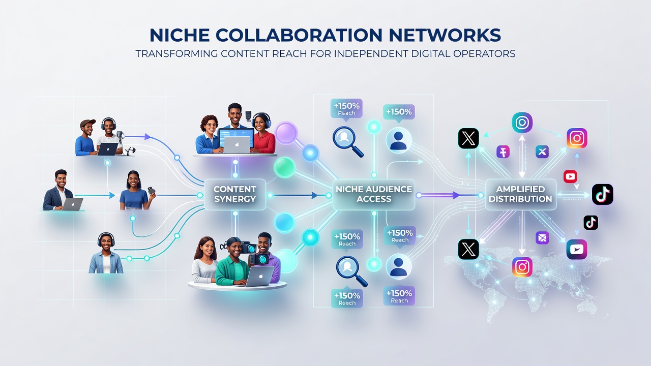Screenshot-style view of shared content calendars and cross-promotion tools used inside niche digital networks